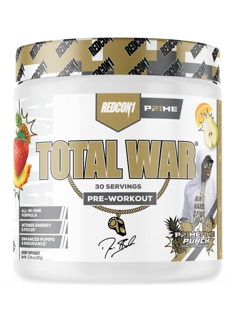 Total war Pre workout Prime Time Punch 435g Package May Vary